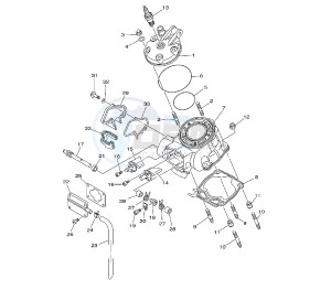 YZ LC 125 drawing CYLINDER AND HEAD