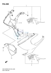 GSX1300R (E3-E28) Hayabusa drawing SIDE COWLING (MODEL L0)