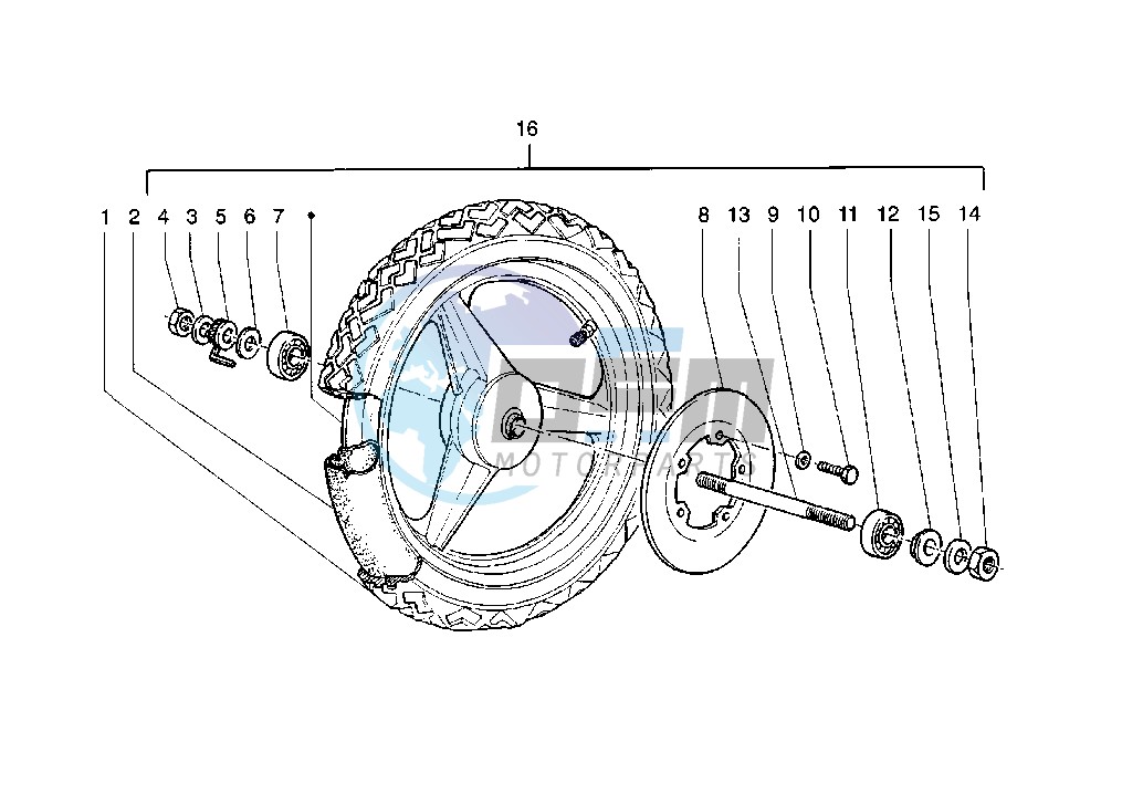 Front wheel disc brake