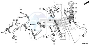 CB1100AE CB1100 ABS UK - (E) drawing RR. BRAKE MASTER CYLINDER (CB1100A/SA/SAD)