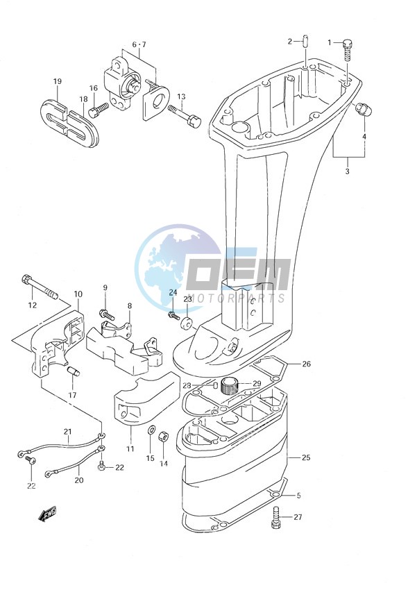 Drive Shaft Housing - Power Tilt/Tiller Handle