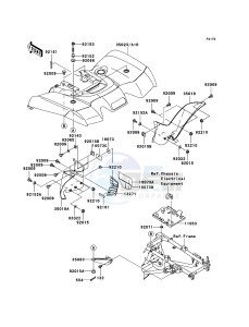 KVF650 4x4 KVF650D8F EU GB drawing Rear Fender(s)