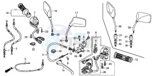 CB250 drawing HANDLE LEVER/SWITCH/ CABLE