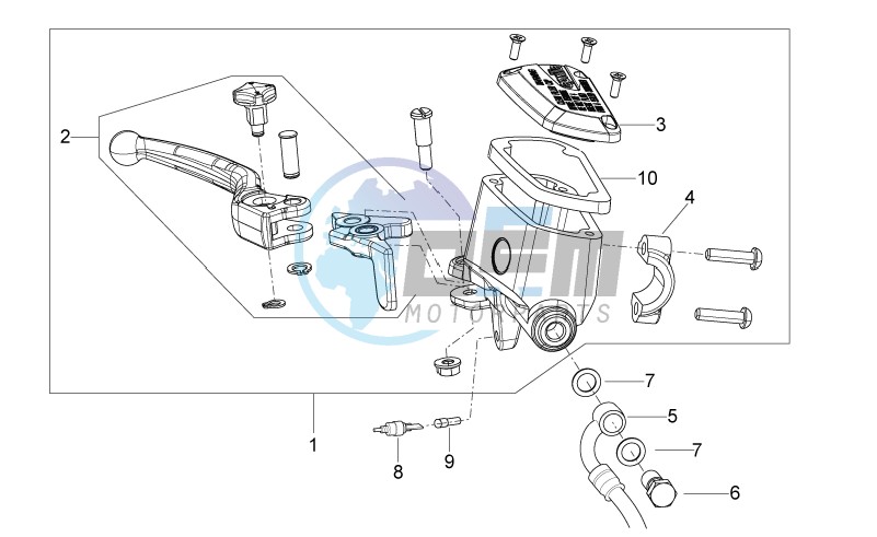 Front master brake cilinder