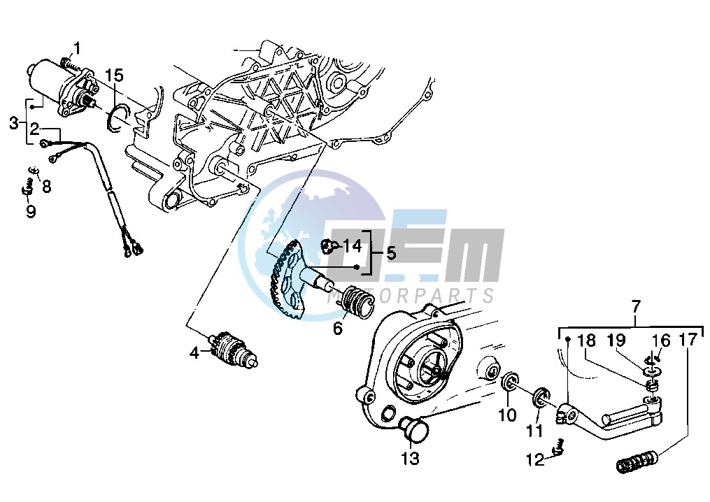 Starting Motor - Starting lever