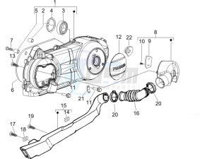 Liberty 125 4t e3 (UK) UK drawing Crankcase cover - Crankcase cooling