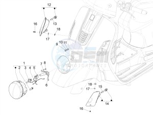 GTV 300 HPE SEI GIORNI IE E4 ABS (NAFTA) drawing Front headlamps - Turn signal lamps