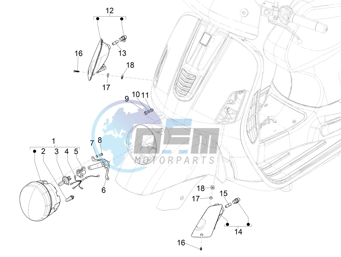 Front headlamps - Turn signal lamps