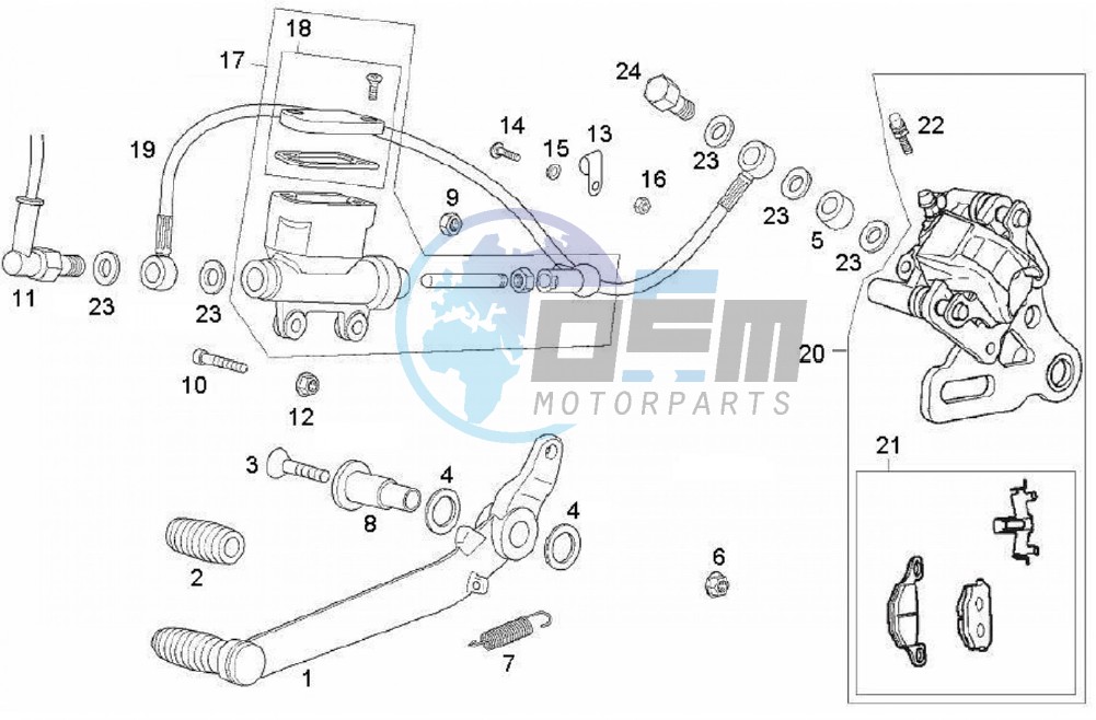 Braking system, rear (Positions)