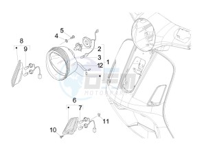 LX 50 2T E2 Touring (30Kmh) drawing Head lights - Turn signal lamps