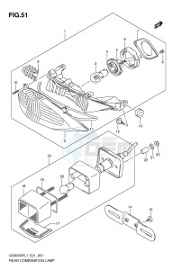 GSX650F (E21) Katana drawing REAR COMBINATION LAMP