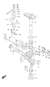 DF 25A drawing Swivel Bracket Tiller Handle w/Power Tilt