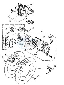 XV VIRAGO 750 drawing FRONT BRAKE CALIPER