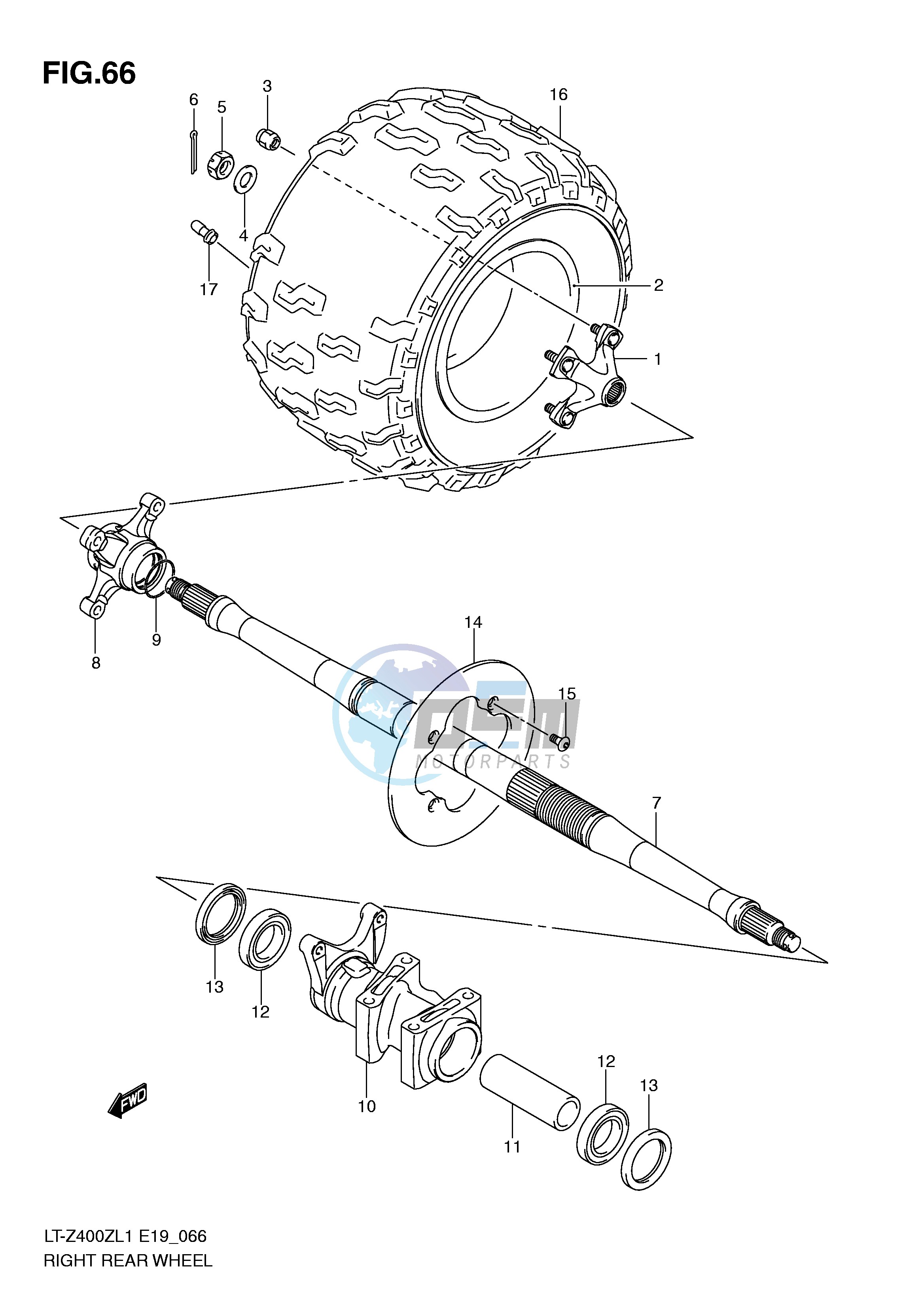 RIGHT REAR WHEEL (LT-Z400L1 E19)