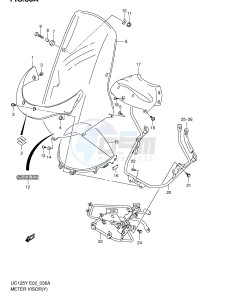 UC125 (E2) drawing METER VISOR (MODEL Y K1)