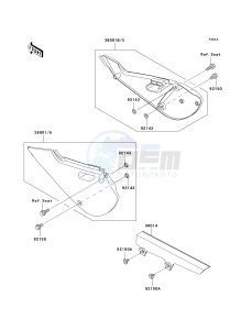 KLX 110 A (A1-A4) drawing SIDE COVERS_CHAIN COVER