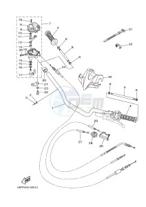 YFZ450R YFZ450RSSE YFZ450R SPECIAL EDITION (1TDA) drawing STEERING HANDLE & CABLE