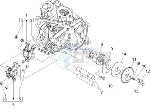 Runner 125 VX 4t Race e3 drawing Camshaft - Rocking levers support unit