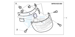 GL1500CD drawing FR,MUDGUARD EXTENSIO