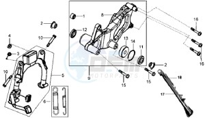 HD 200 drawing CENTRAL STAND / REAR FORCPLATE / SIDE STAND