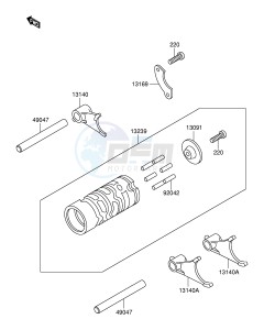 RM60 (E24) drawing GEAR CHANGE DRUM SHIFT FORK