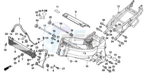 CBR1100XX SUPER BLACKBIRD drawing FRAME BODY/OIL COOLER