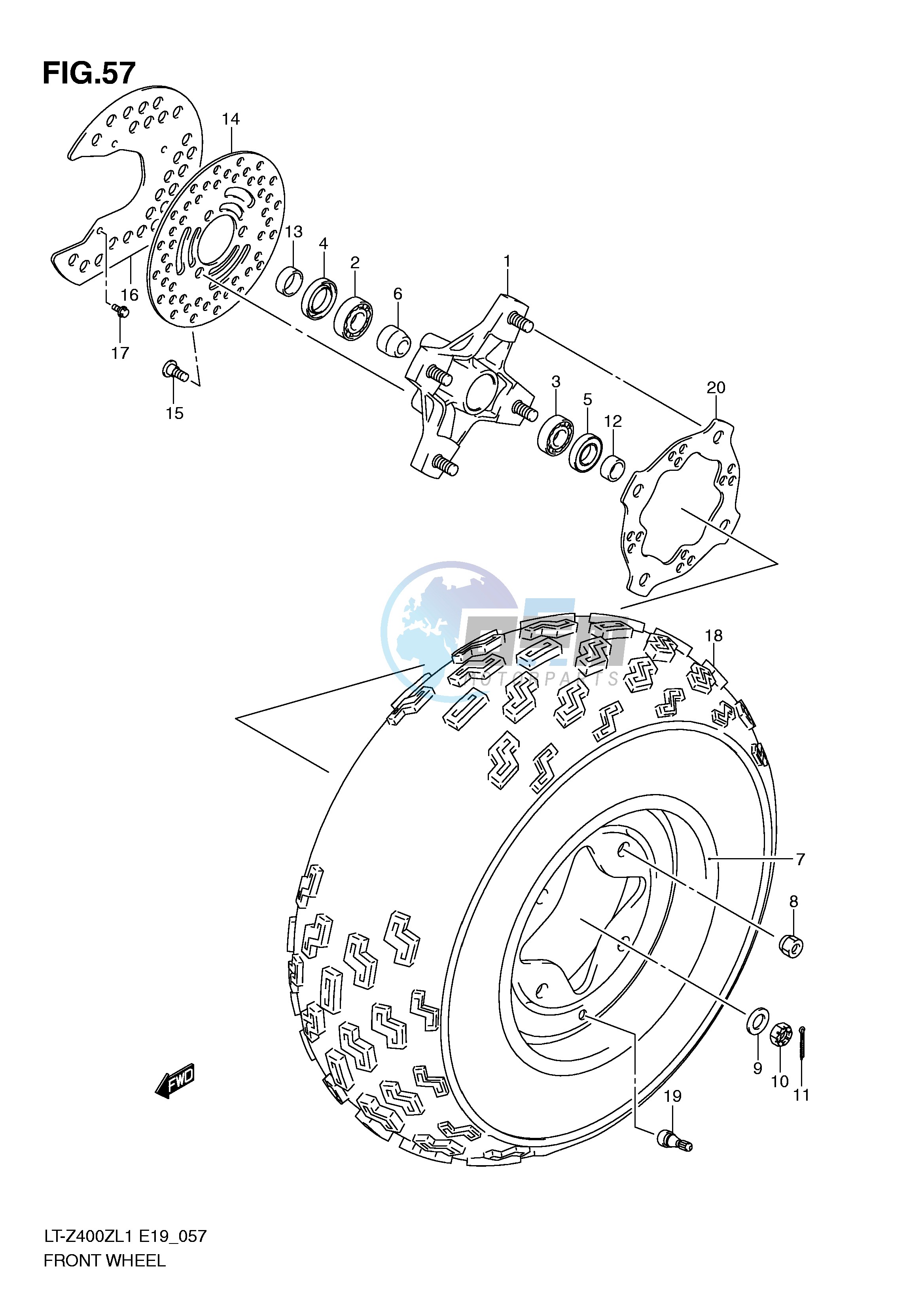 FRONT WHEEL (LT-Z400ZL1 E19)