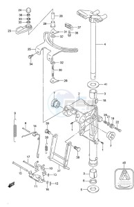 DF 9.9A drawing Swivel Bracket - Non-Remote Control