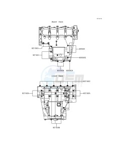 ZX 600 F [NINJA ZX-6R] (F1-F3) [NINJA ZX-6R] drawing CRANKCASE BOLT PATTERN