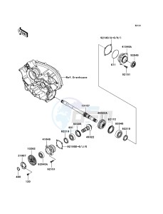 KVF650 4x4 KVF650D7F EU GB drawing Front Bevel Gear