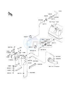 KAF 400 A [MULE 610 4X4] (A6F-AF) A8F drawing FUEL EVAPORATIVE SYSTEM -- CA- -