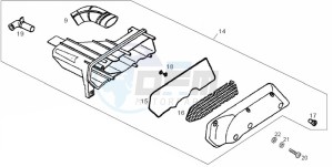 ATLANTIS BULLET - 50 cc VTHAL1AE2 Euro 2 2T AC GBR drawing Air box (Positions)