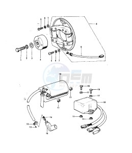 KX 125 (-A) drawing IGNITION -- 74-76 KX125_A_A3- -