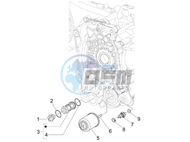 Flywheel magneto cover - Oil filter