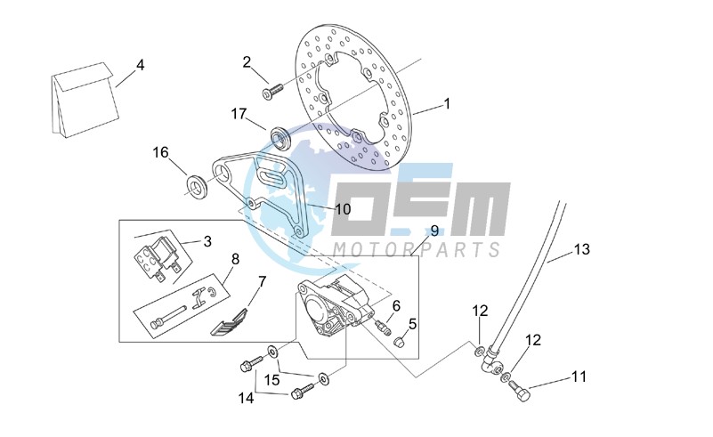 Rear master brake cylinder