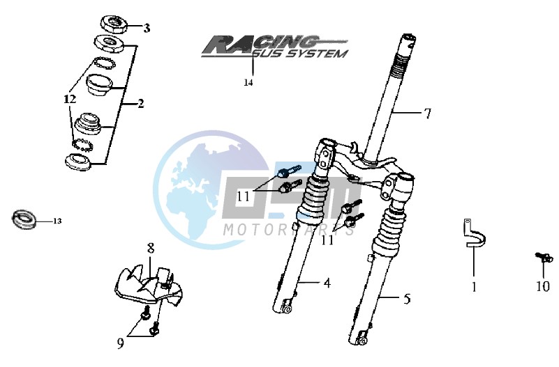 FRONT FORK/ STEERING HEAD BEARING