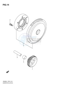 AN400 (E2) Burgman drawing STARTER CLUTCH