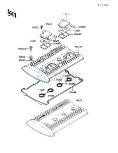 ZX 900 A [NINJA] (A1-A2) NINJA 900 drawing CYLINDER HEAD COVER -- -E_NO. 031543- --- E_NO.032690-- -