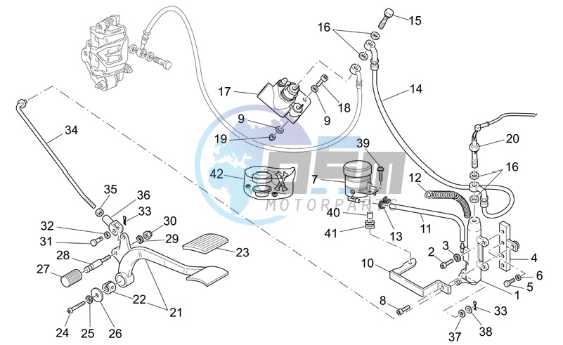 Rear master cylinder