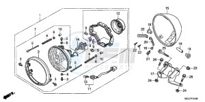 VT750C2BC drawing HEADLIGHT (VT750C2B E)