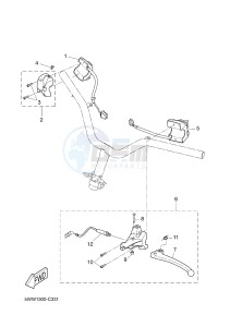 BW'S 50 (2B6K) drawing HANDLE SWITCH & LEVER