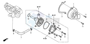 CBR600F drawing WATER PUMP