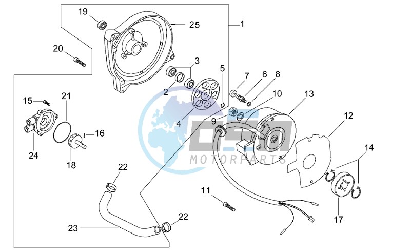 Flywheel - Water pump