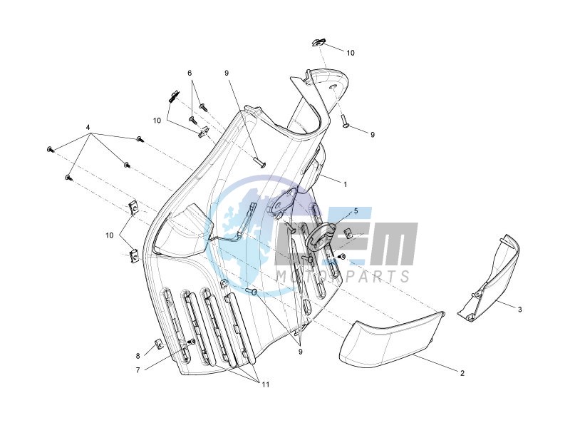 Front glovebox - Knee-guard panel