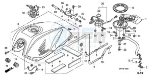 CB1300A9 BR / ABS MME - (BR / ABS MME) drawing FUEL TANK