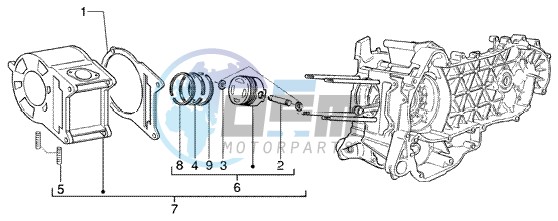 Cylinder-piston-wrist pin assy