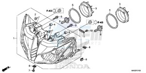 CBR1000RRG CBR1000 - Fireblade Europe Direct - (ED) drawing HEADLIGHT