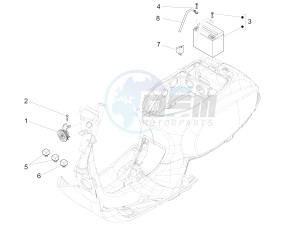 LX 125 4T 3V ie drawing Control switches - Battery - Horn