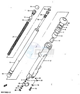 GSX1100 (Z-D) drawing FRONT FORK (GSX1100Z D XD)