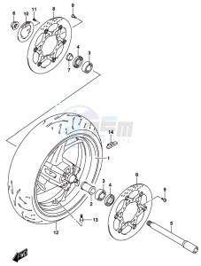 GSX-S1000 A drawing FRONT WHEEL (GSX-S1000AL8 E21)